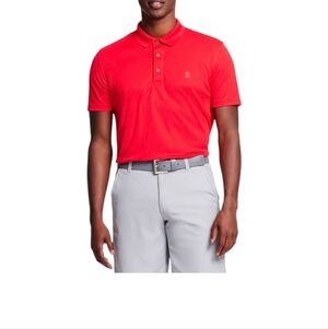 Izod Vibrant Red Polo Golf Shirt Polyester Size XL